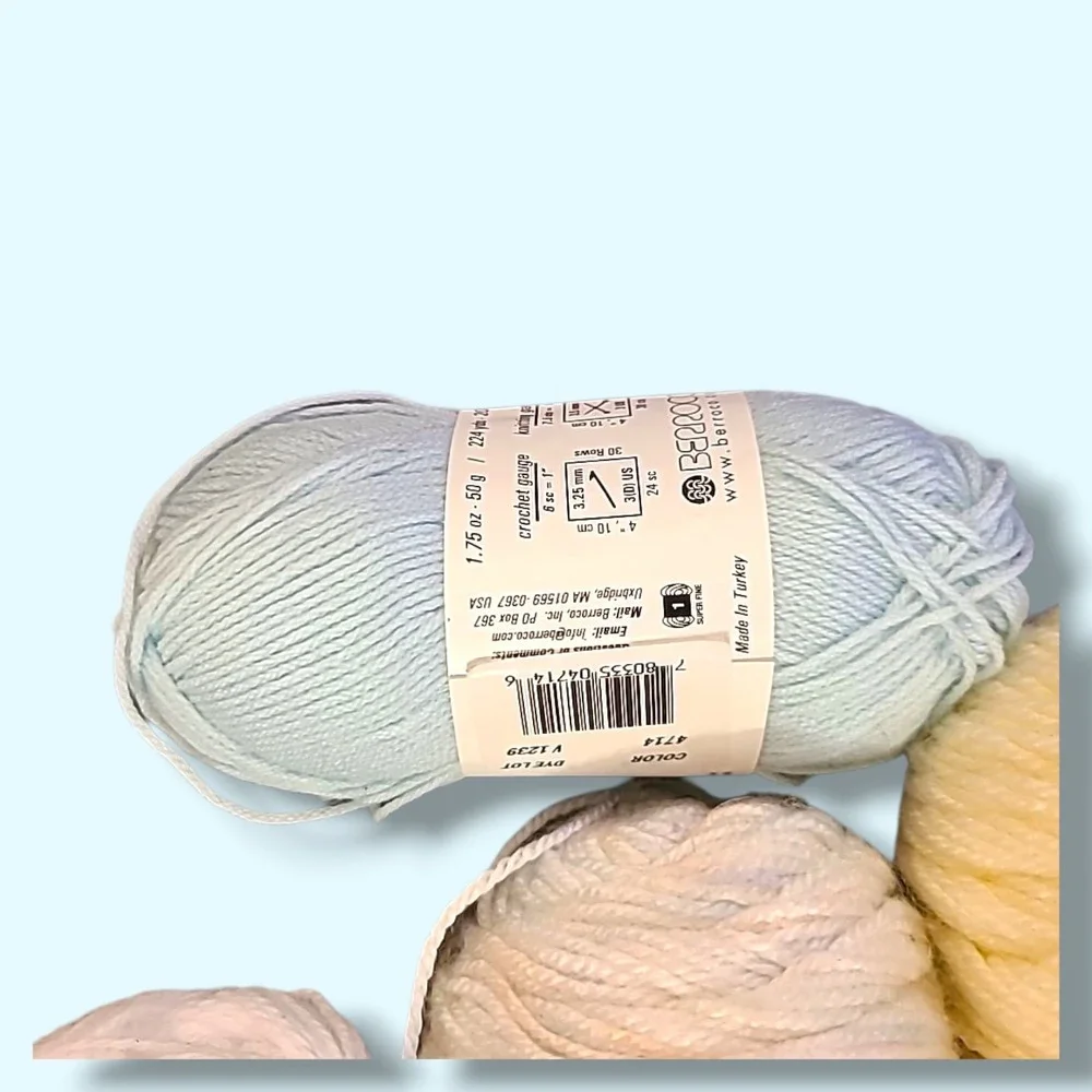 Mixed Baby Yarn Lot Pastel Acrylic 4 Skeins‎ Bernat Softee Baby + Assorted Soft